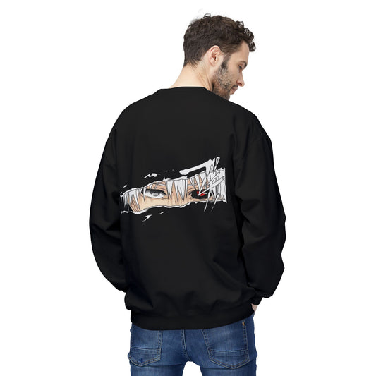 Anime Eyes Crewneck Sweatshirt — Split-Panel Manga Character Faces