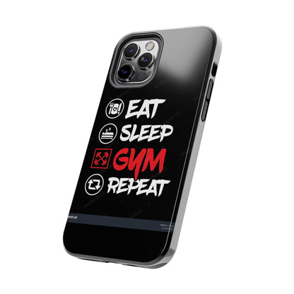 Durable Gym Phone Cases | Eat Sleep Gym Repeat Design, Sports Gift, Fitness Accessory, Workout Phone Cover, Gym Lover Phone Case