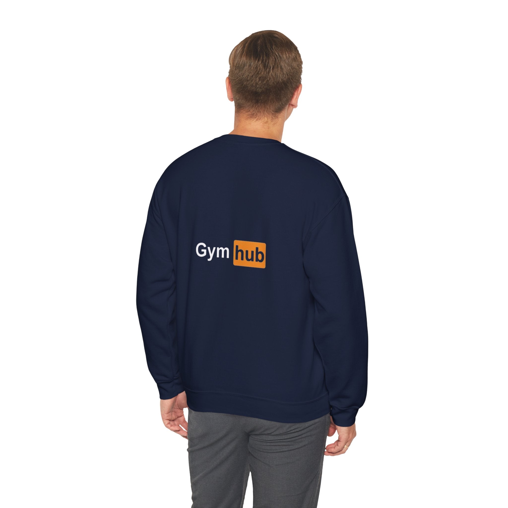 Gym Hub Crewneck Sweatshirt — Funny Fitness Dumbbell Design