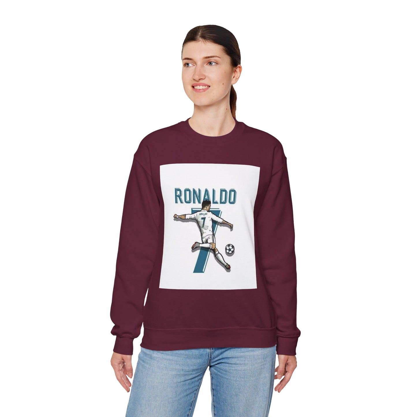 Soccer Player Number 7 Crewneck Sweatshirt — 'Ronaldo' Graphic