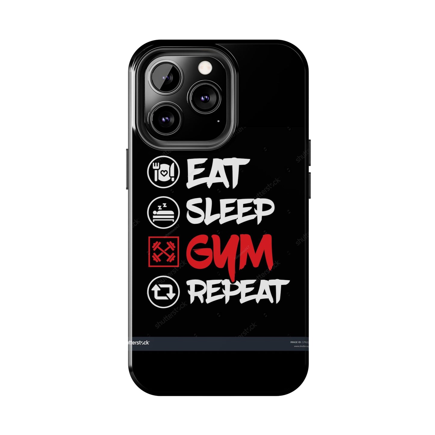 Durable Gym Phone Cases | Eat Sleep Gym Repeat Design, Sports Gift, Fitness Accessory, Workout Phone Cover, Gym Lover Phone Case