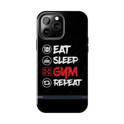 Durable Gym Phone Cases | Eat Sleep Gym Repeat Design, Sports Gift, Fitness Accessory, Workout Phone Cover, Gym Lover Phone Case