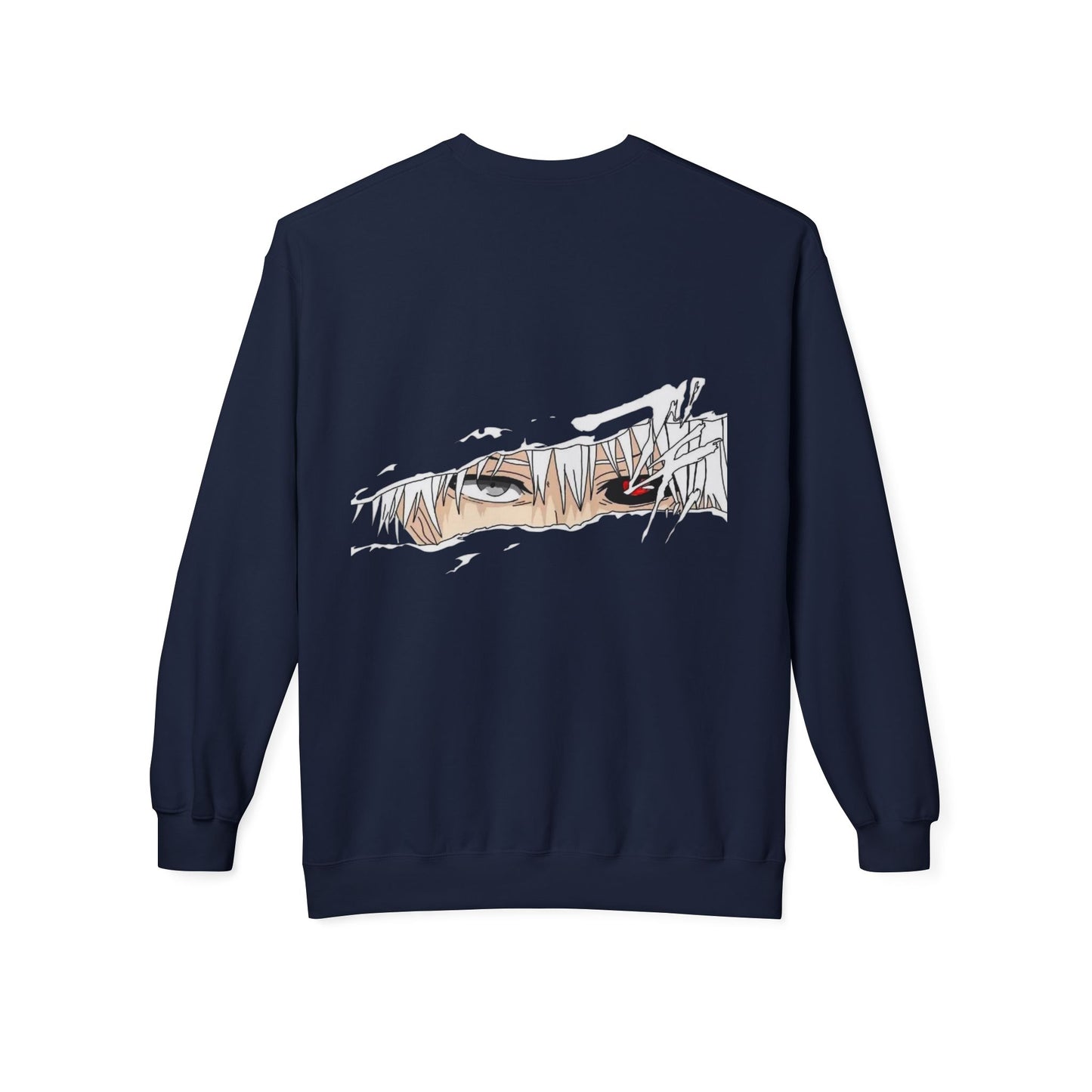 Anime Eyes Crewneck Sweatshirt — Split-Panel Manga Character Faces