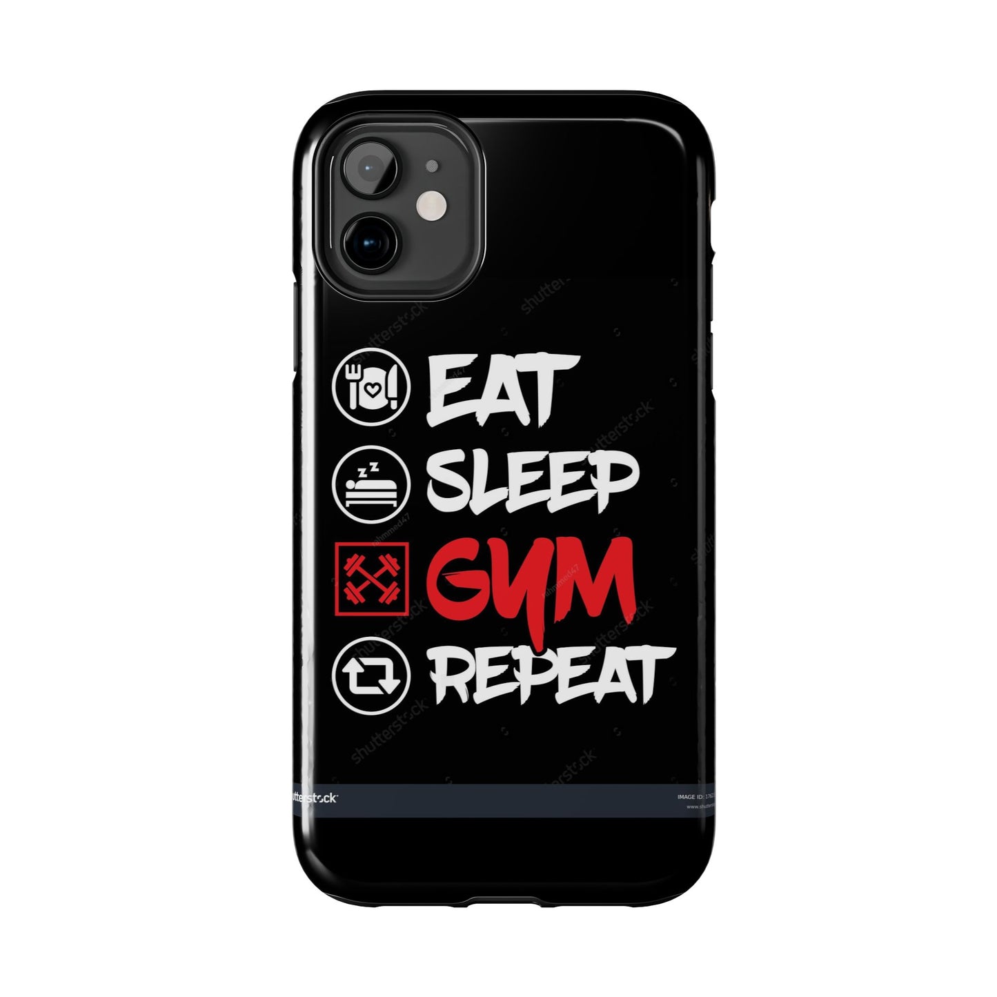 Durable Gym Phone Cases | Eat Sleep Gym Repeat Design, Sports Gift, Fitness Accessory, Workout Phone Cover, Gym Lover Phone Case