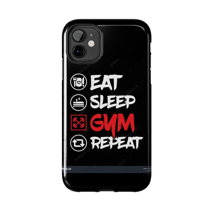 Durable Gym Phone Cases | Eat Sleep Gym Repeat Design, Sports Gift, Fitness Accessory, Workout Phone Cover, Gym Lover Phone Case