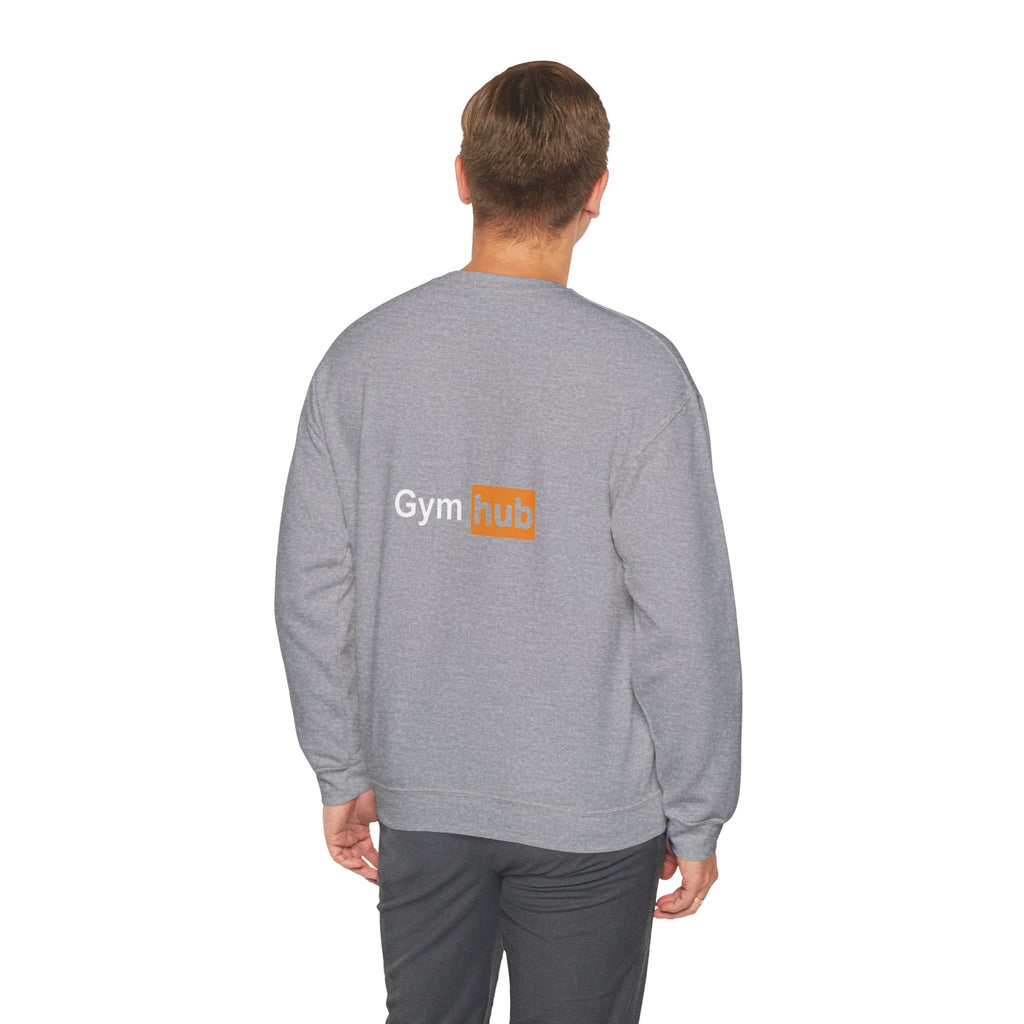 Gym Hub Crewneck Sweatshirt — Funny Fitness Dumbbell Design