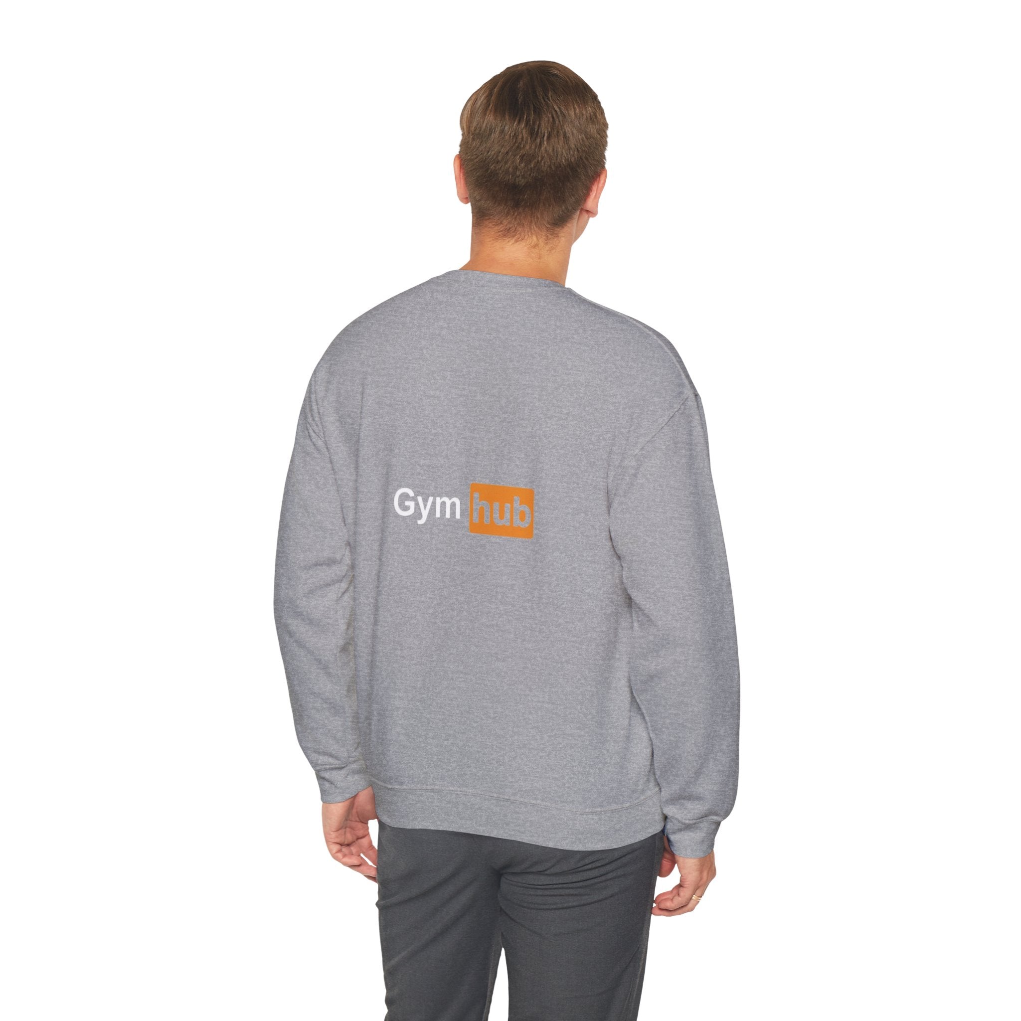 Gym Hub Crewneck Sweatshirt — Funny Fitness Dumbbell Design