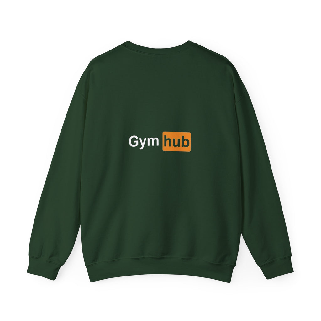 Gym Hub Crewneck Sweatshirt — Funny Fitness Dumbbell Design