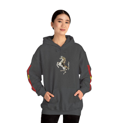 Ferrari Racing Hoodie – Prancing Horse & Ayrton Senna Retro F1 Graphic