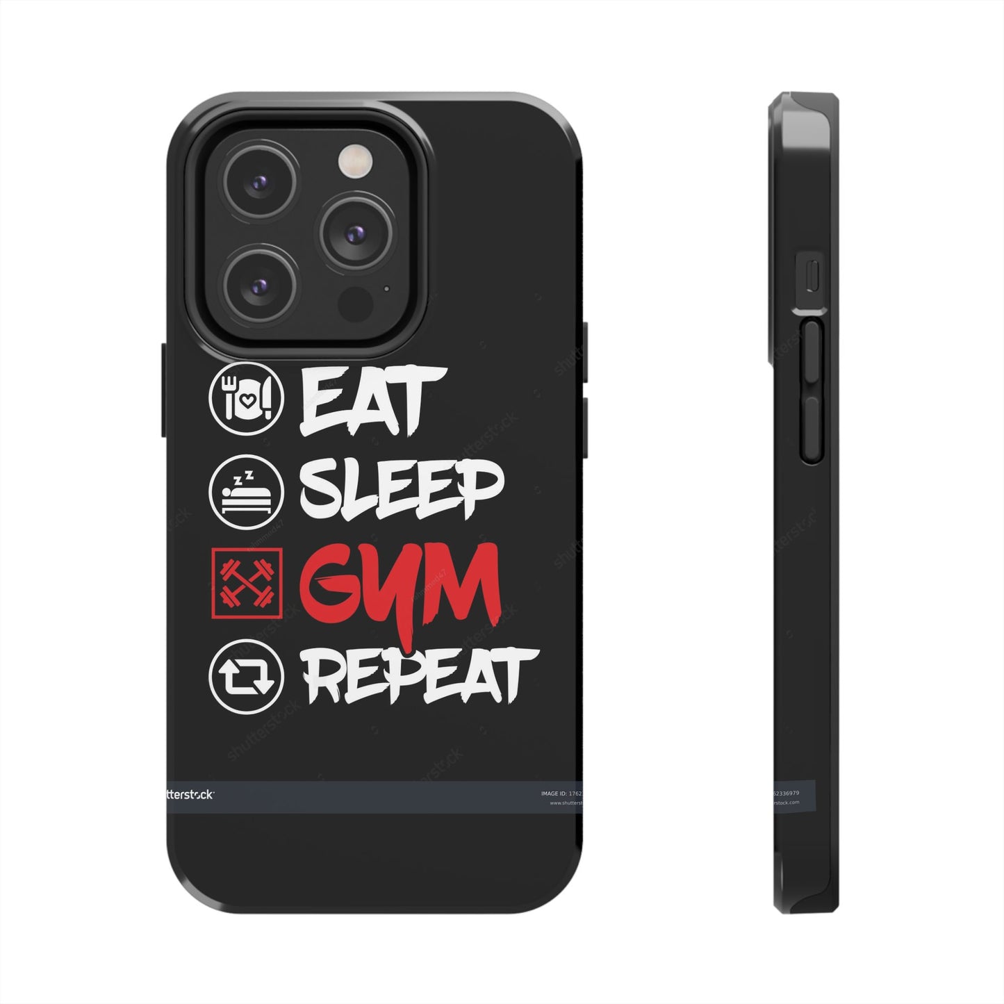 Durable Gym Phone Cases | Eat Sleep Gym Repeat Design, Sports Gift, Fitness Accessory, Workout Phone Cover, Gym Lover Phone Case