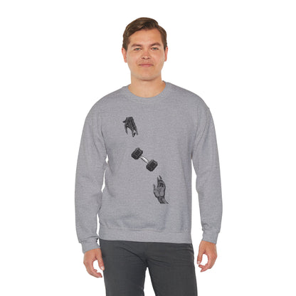 Gym Hub Crewneck Sweatshirt — Funny Fitness Dumbbell Design