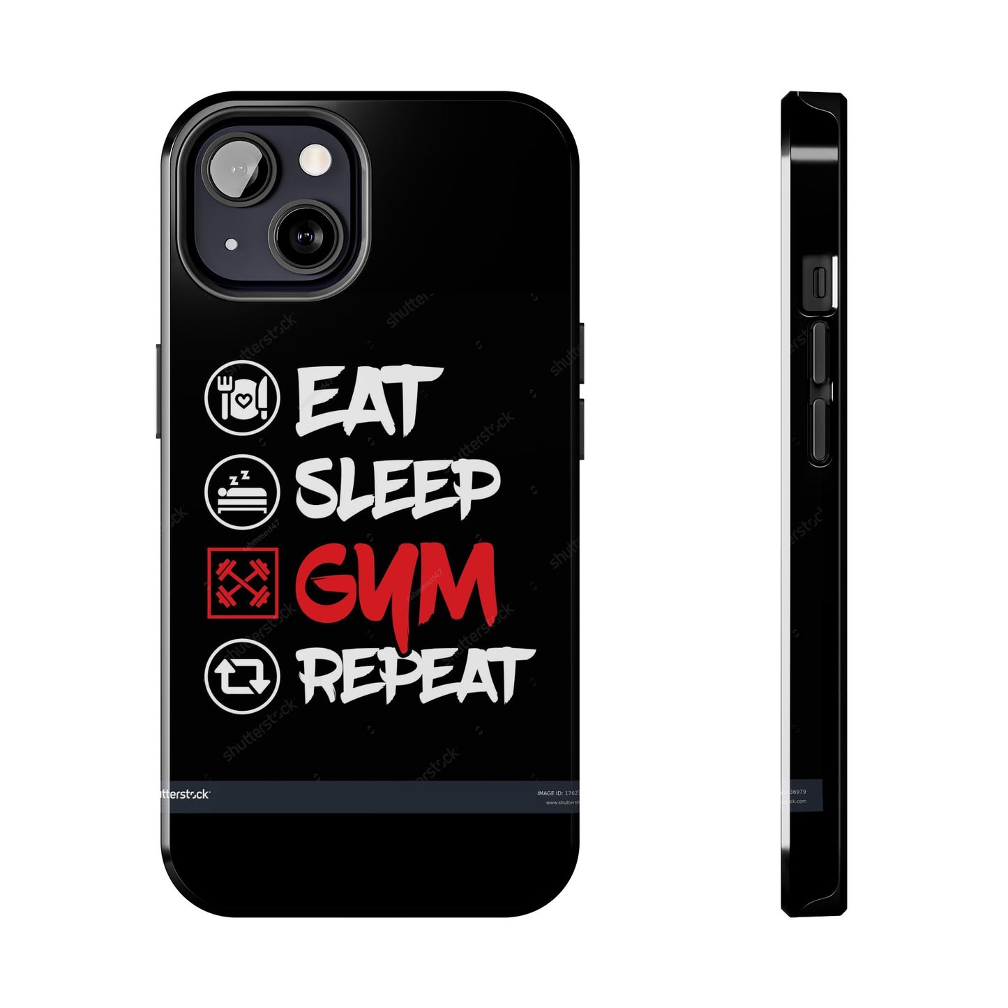 Durable Gym Phone Cases | Eat Sleep Gym Repeat Design, Sports Gift, Fitness Accessory, Workout Phone Cover, Gym Lover Phone Case