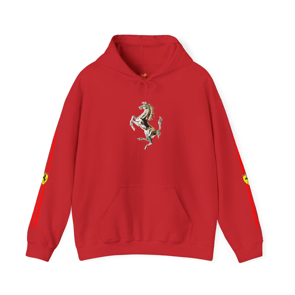 Ferrari Racing Hoodie – Prancing Horse & Ayrton Senna Retro F1 Graphic